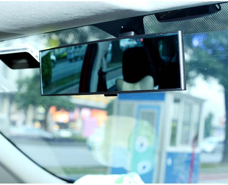 Large field of view inside the car rearview mirror reflective lens anti-dazzling car interior rear view mirror borderless wide-angle curved white mirror - Image 3