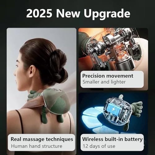 Master-style neck and shoulder massager, wireless portable massager for kneading the neck and shoulders, offering relaxation and heating. - Image 5